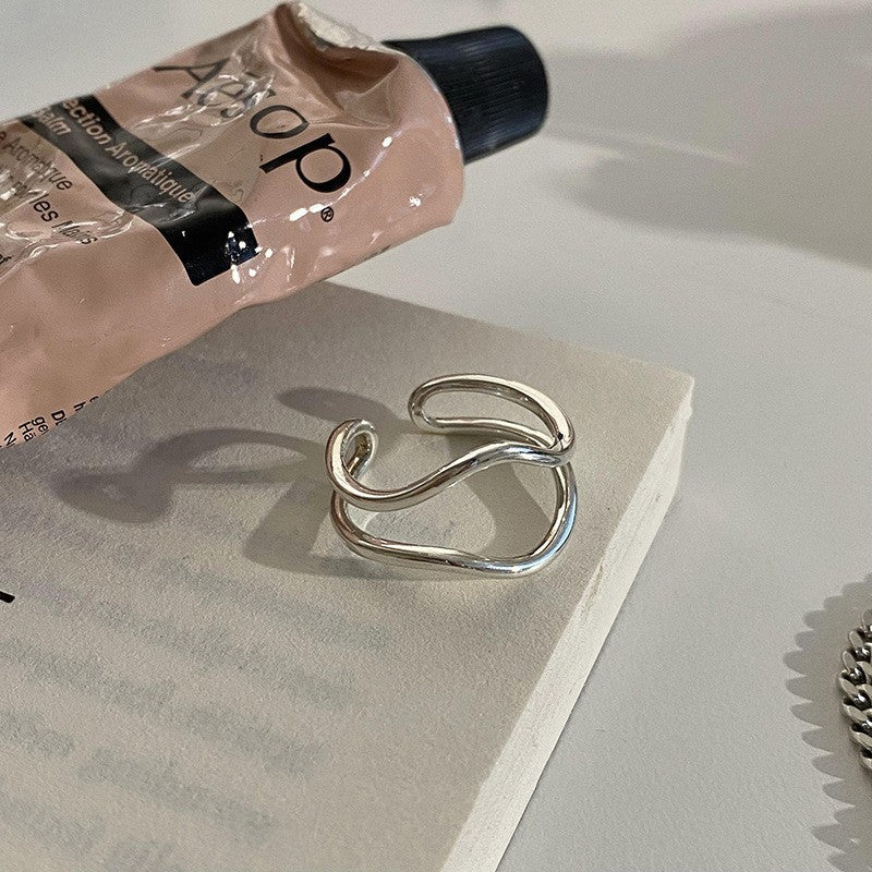 South Korea's new plain ring women's niche ins high-end sense opening adjustable ring wholesale foreign trade cross-border ring
