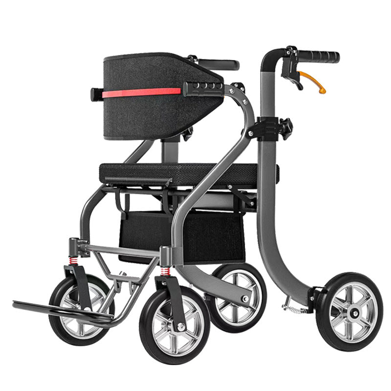 Walking aids, special assistive hand push walkers, elderly strollers, aluminum alloy wheelchairs can be pushed and sitted
