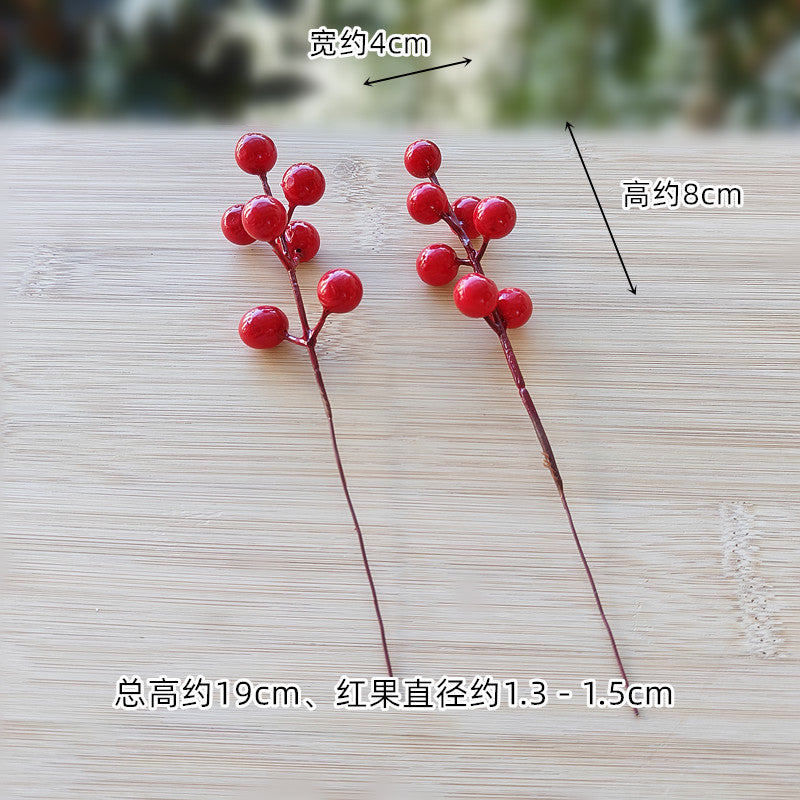 New Christmas decorations New Year Christmas handmade DIY pine ball acorn dried flower dried fruit wood chip wooden stake props