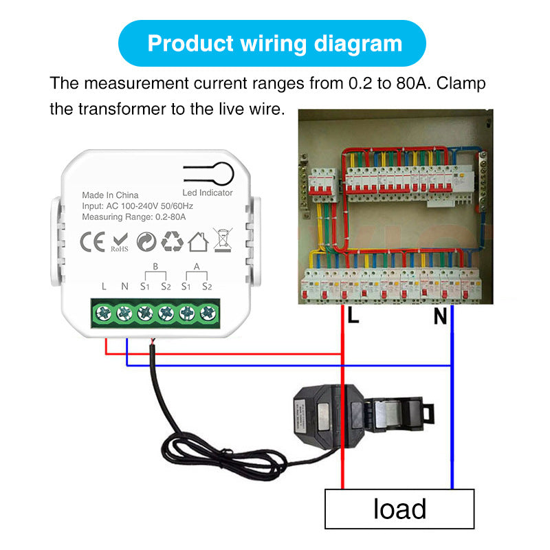 Tuya WIFI smart meter transformer detection solar photovoltaic power generation system Tuya WIFI meter
