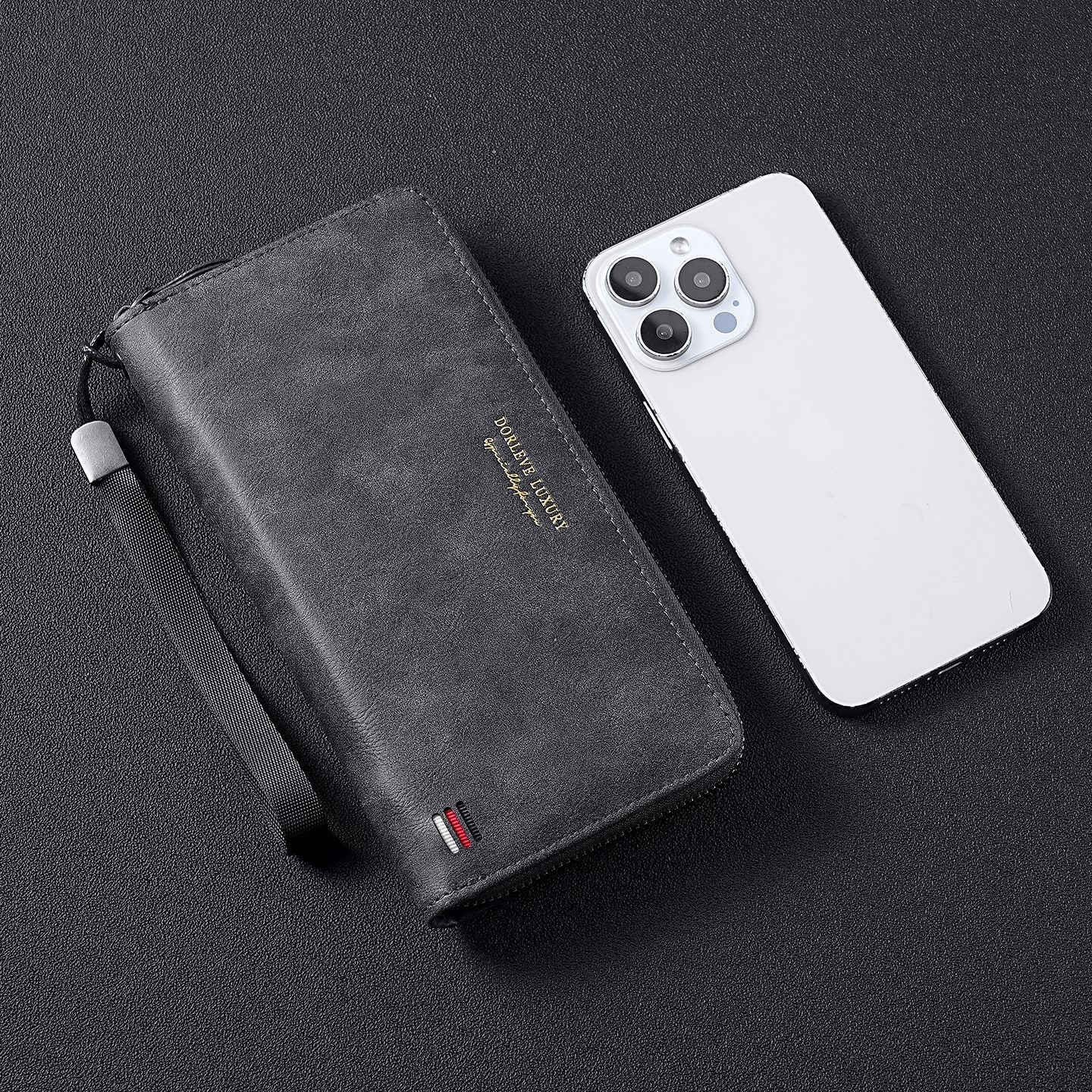Manufacturer business light luxury zipper clutch bag men's long wallet multi-functional storage card bag money wallet spot wholesale
