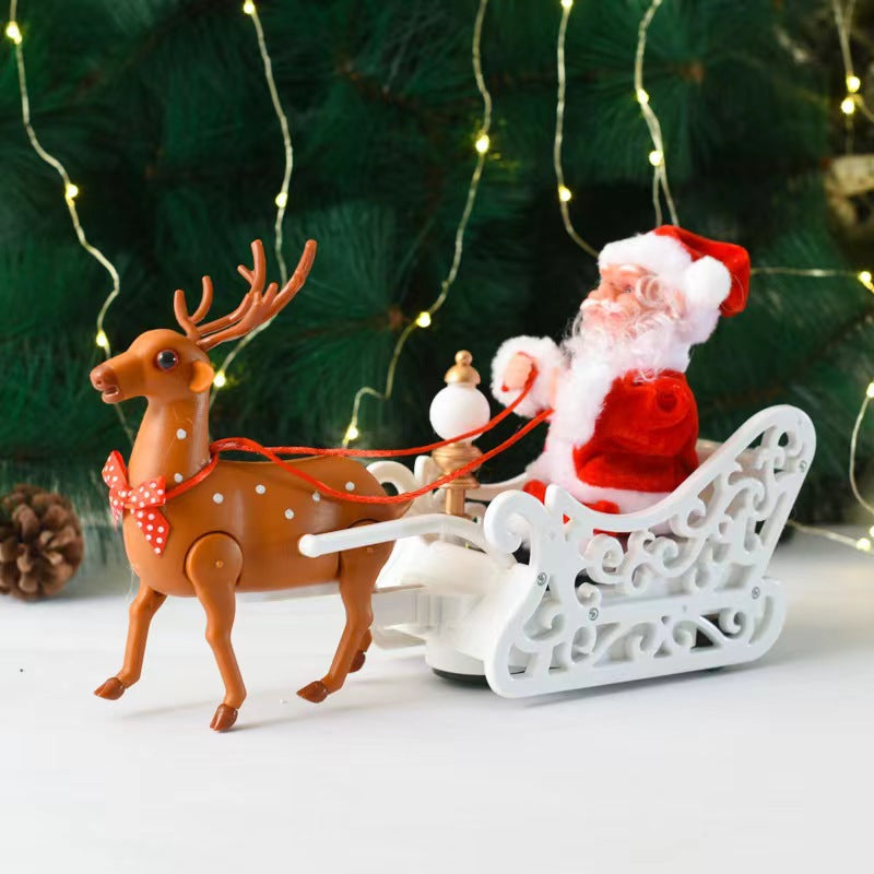 Cross-border Christmas decoration electric climbing ladder Santa Claus climbing beads Santa Claus children's gift shopping mall decoration