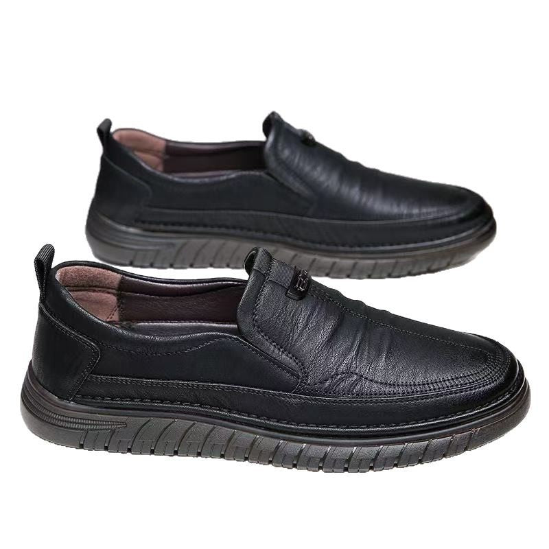 Men's super soft leather shoes, one-foot non-slip, explosive Korean casual shoes, wear-resistant, soft-soled, soft-sided, and versatile