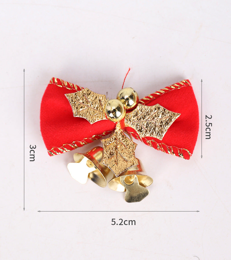 christmas ornament bow with bell christmas gift decoration christmas tree garland decoration accessories gift matching