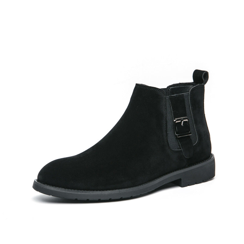 Chelsea boots men's autumn winter suede boots fashion vintage high-top platform boots new english style leather shoes