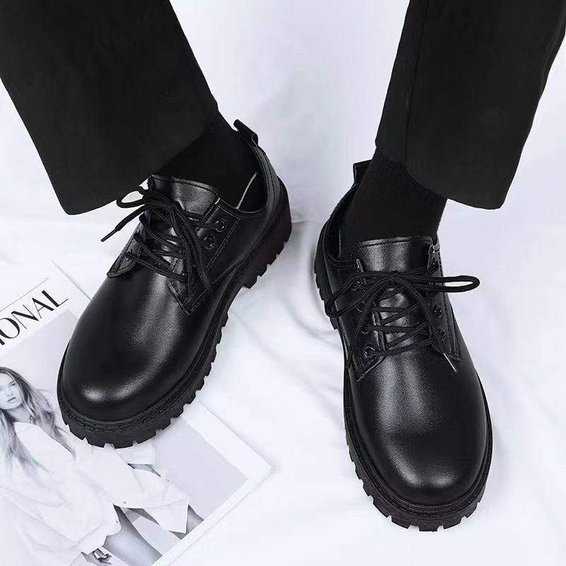 2024 New Summer Men's Leather Shoes Black Formal Business Teen British Style Casual Versatile Work Men's Shoes