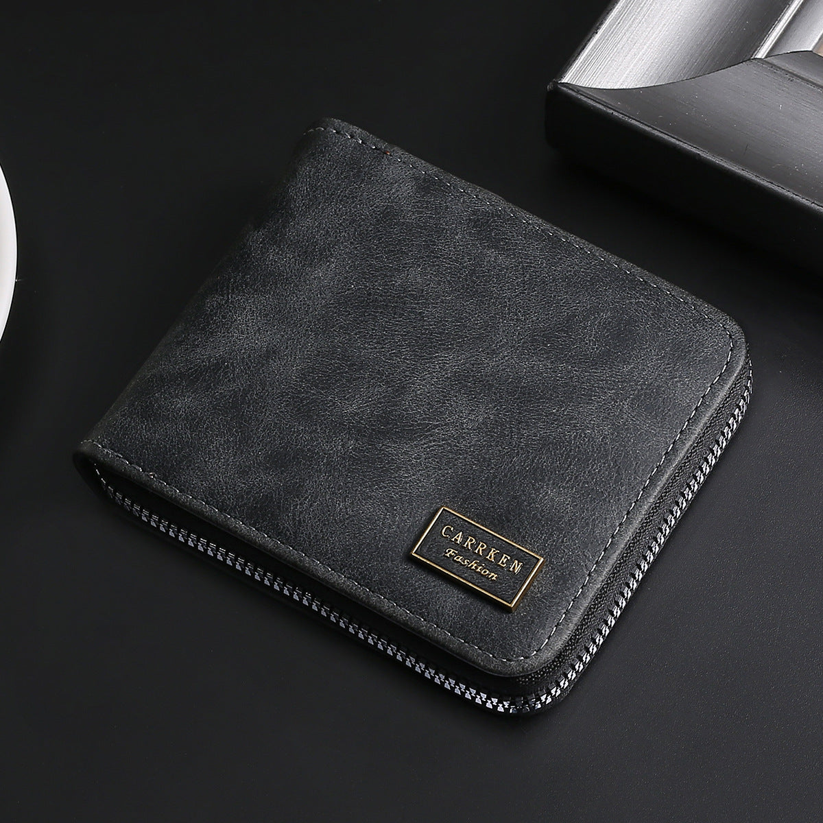 New Men's Business Fashion Multifunctional Zipper Short Wallet Large Capacity Multi Card Wallet Change Wholesale