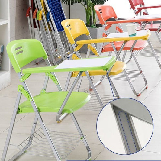 Folding training chair with table board meeting stool student teaching training institution with writing board plastic steel frame one