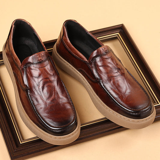 The first layer of pure cowhide inside the leather factory direct sales men's first layer of cowhide soft leather soft sole business casual leather shoes