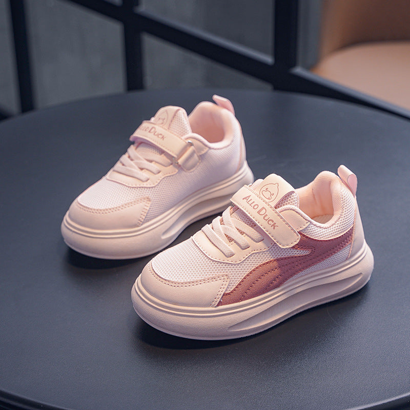 New children's small white shoes, four seasons non-slip flat tide shoes, little boys' mesh shoes, casual and versatile girls' shoes