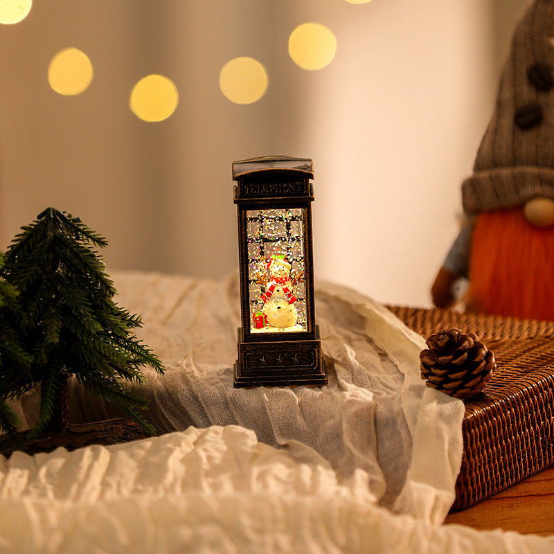 Christmas decoration wind lantern crystal light Santa Claus Christmas party decoration Christmas ornament Christmas gift