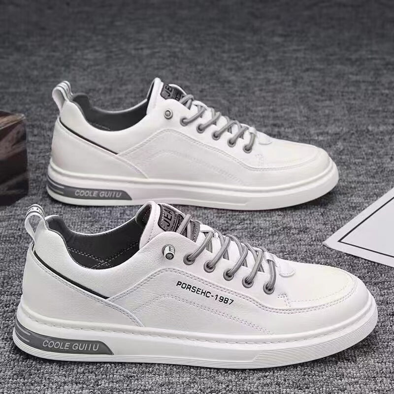 Men's Shoes 2024 New Spring Men's Casual Leather Shoes Korean Trendy Versatile Sneakers Men's Small Whiteboard Shoes