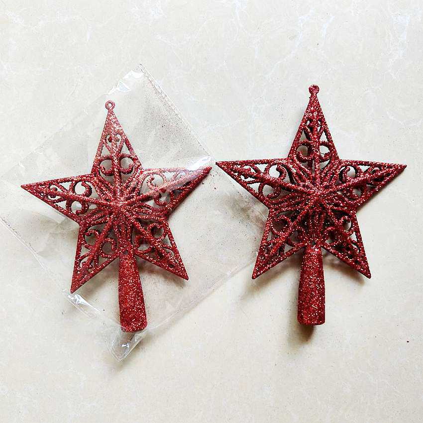 Festive Supplies Christmas Top Star Creative Christmas Gift Sprinkling Pink Star Christmas Tree Ornament Pendant Pentagram
