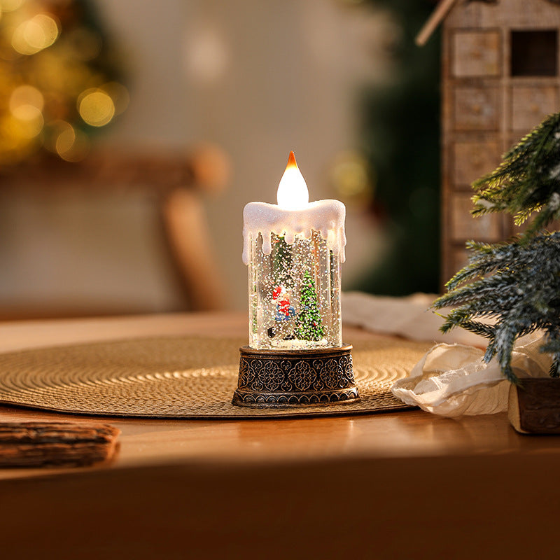 Christmas decoration wind lantern crystal light Santa Claus Christmas party decoration Christmas ornament Christmas gift