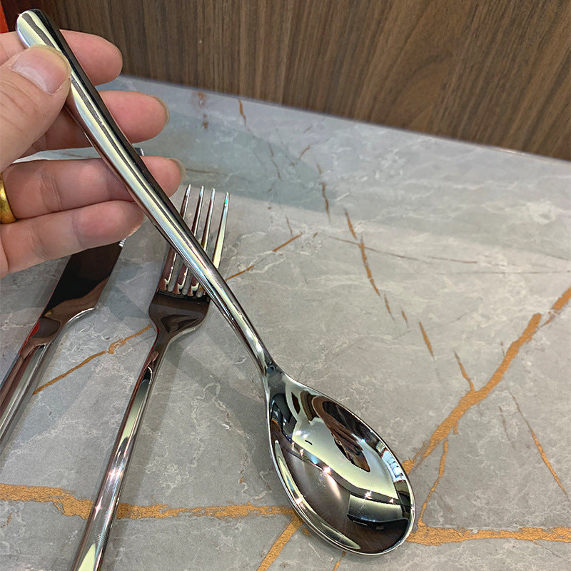 Hong Kong-style solid high-end hotel restaurant home steak knife, fork and spoon home tableware Western food set restaurant three-piece set