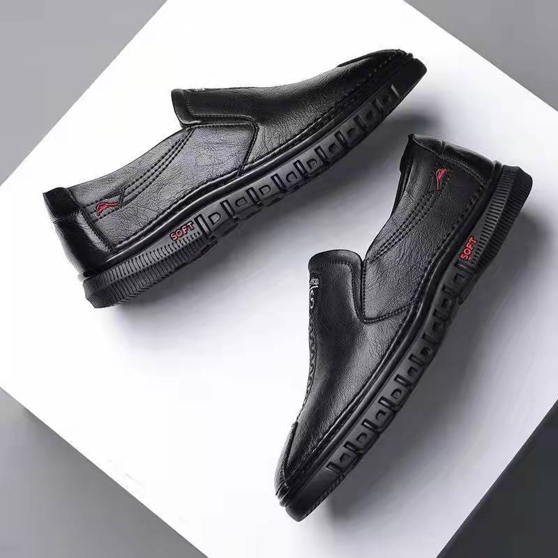 Foreign trade men's shoes spring and autumn men's leather shoes business shoes leather shoes men's leather soft sole middle-aged low-top casual shoes