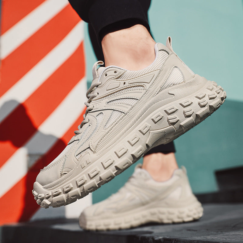 Daddy shoes 2025 autumn mesh breathable wear-resistant casual shoes tire sole sports running shoes cross-border men's shoes