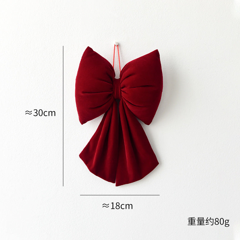 Amazon Cross-border Christmas Korean Large Fleece Finished Product Three-Dimensional Christmas Bow Hotel Christmas Tree Decoration