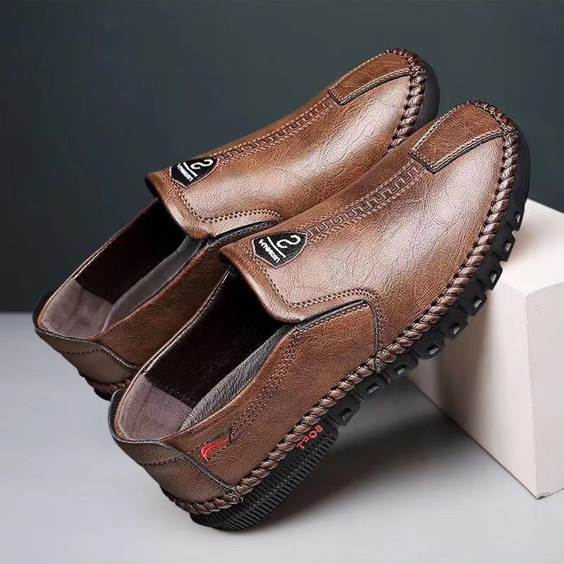 2025 Spring New Leather Shoes Men's Casual Low Heel Business Men's Shoes Fashionable Versatile Trendy Shoes Men's Dad Wholesale