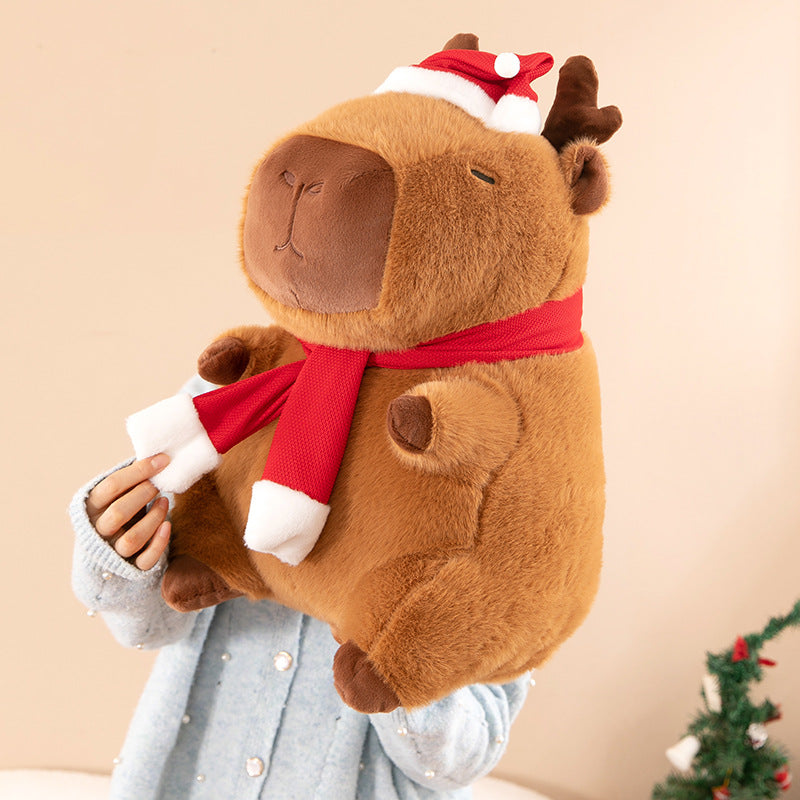 Christmas Capybara Creative Capybara Doll Capybara Doll Plush Toy Kids Throw Pillow Ornament Holiday Gift