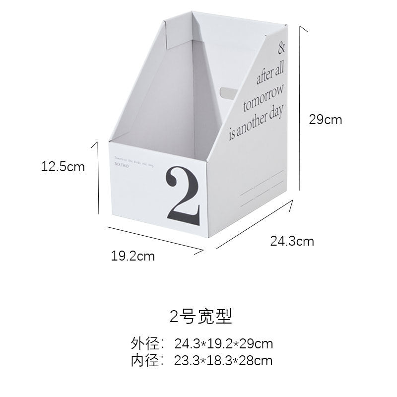 Desktop organizing box, paper folding book standing box, student information file shelf, book desk, file storage box