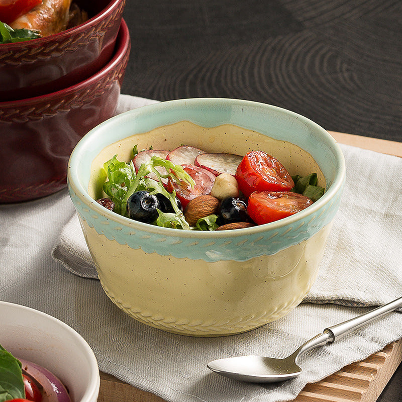 Underglaze color cloud mist rice bowl, Japanese bowl, high-quality bucket hat, ramen bowl, household delicate small bowl, eating bowl, vegetable bowl