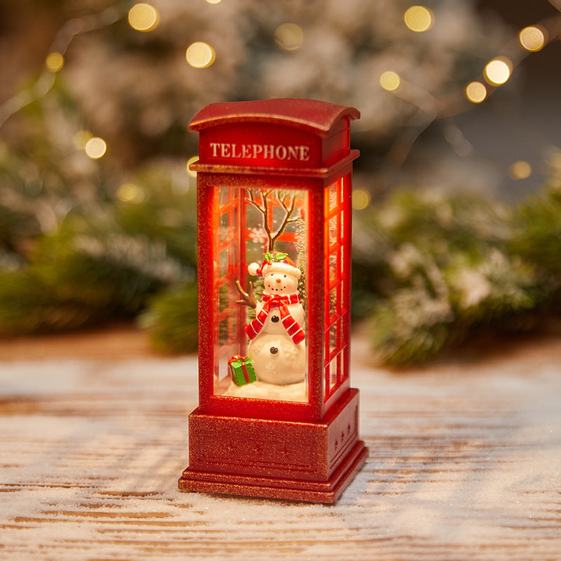 Christmas decoration wind lantern crystal light Santa Claus Christmas party decoration Christmas ornament Christmas gift