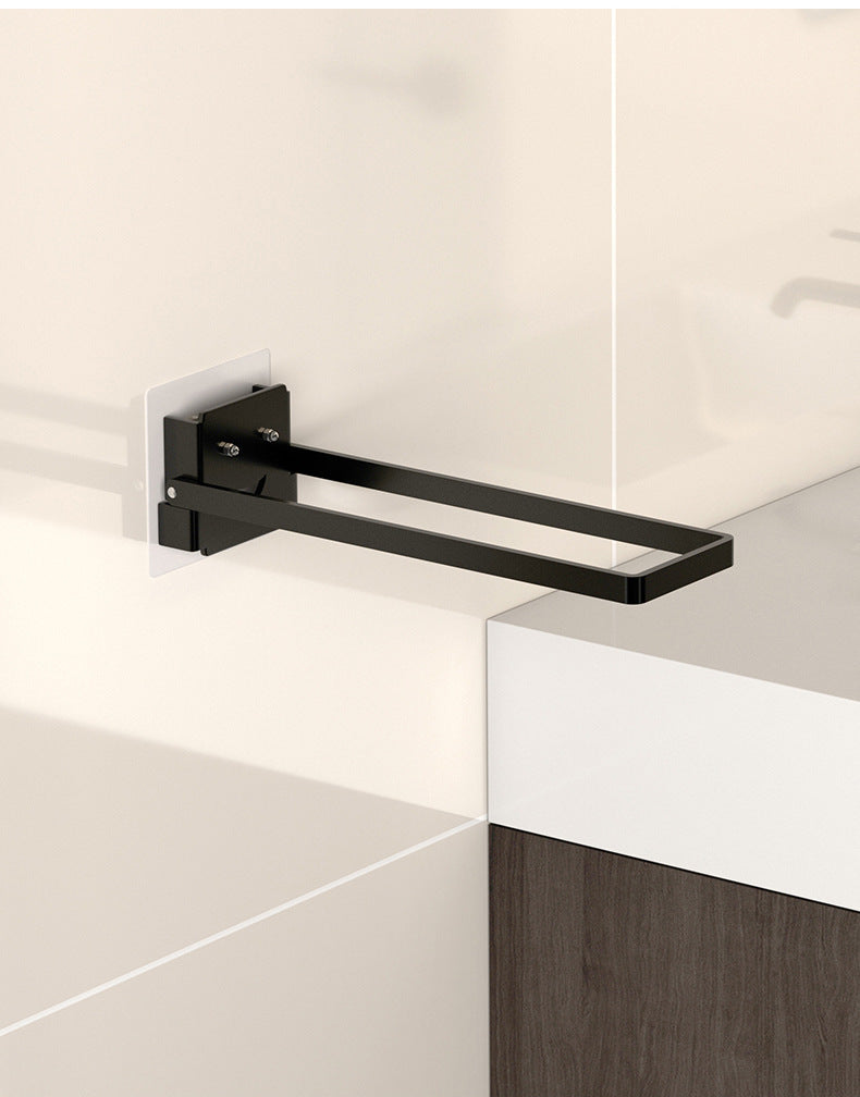 Non-perforated bathroom towel rack, toilet bath towel rack, kitchen shelf, wall corner seam storage shelf, folding and wall hanging