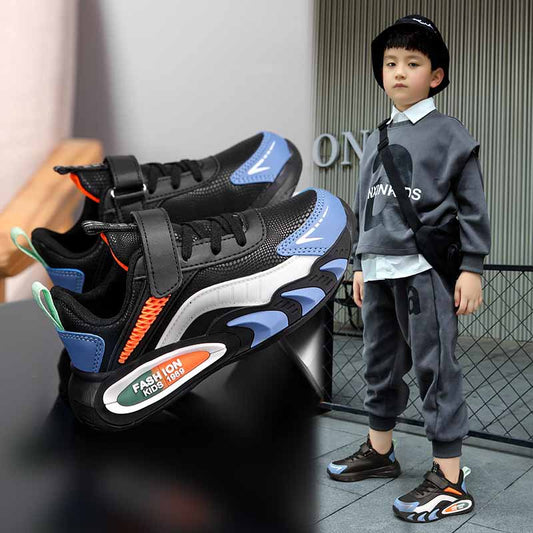 Boys shoes children's sneakers 2024 autumn and winter new leather waterproof soft sole boys running shoes warm wholesale