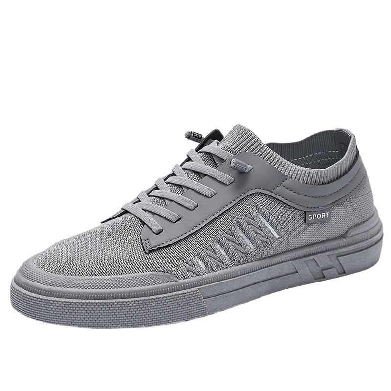 Summer men's shoes new breathable canvas shoes men's Korean version trendy versatile flying woven mesh athleisure board shoes men