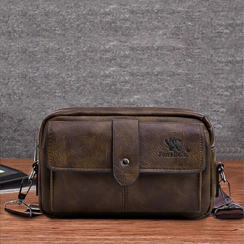 Men's clutch bag, clamp men's bag, business grip bag, large capacity casual crossbody bag, street trend shoulder bag