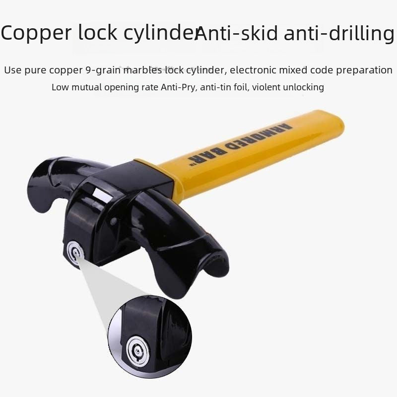 New car steering wheel lock Car all-metal thickened anti-theft lock Car T-type lock steering wheel lock