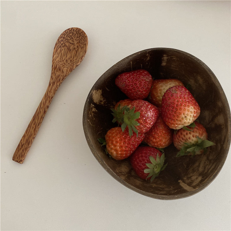 Niche creative coconut bowl, yogurt salad bowl, ins-style blogger, same fruit bowl, potbelly bowl, coconut spoon