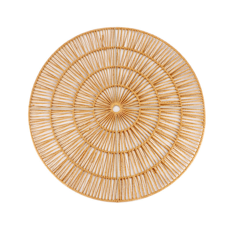 European style home wall wall decoration pendant round straw rattan B&B living room wall decoration wall decoration wall hanging