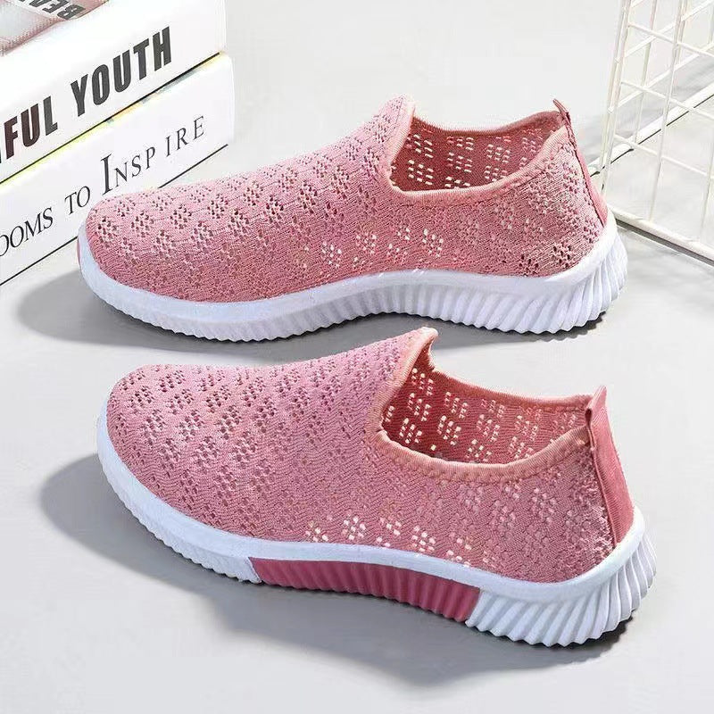 Summer mesh breathable casual sneakers are wearable and non-slip fashionable walking shoes foreign trade one-foot shoes dropship