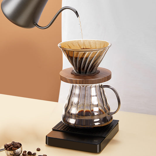 Smoke Grey Coffee Filter Cup Coffee Maker V60 Glass Cloud Sharing Pot Drip Pour-Over Coffee Set For Home