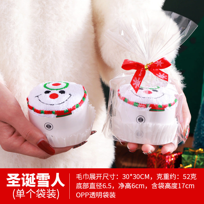 Cross-border Christmas creative towel gift box embroidery children's gift cartoon doll Christmas gift activity to customers