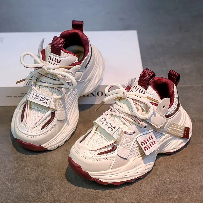 Children's white shoes, girls' shoes, 2026 new spring and autumn mesh, versatile lightweight soft-soled sports dad shoes