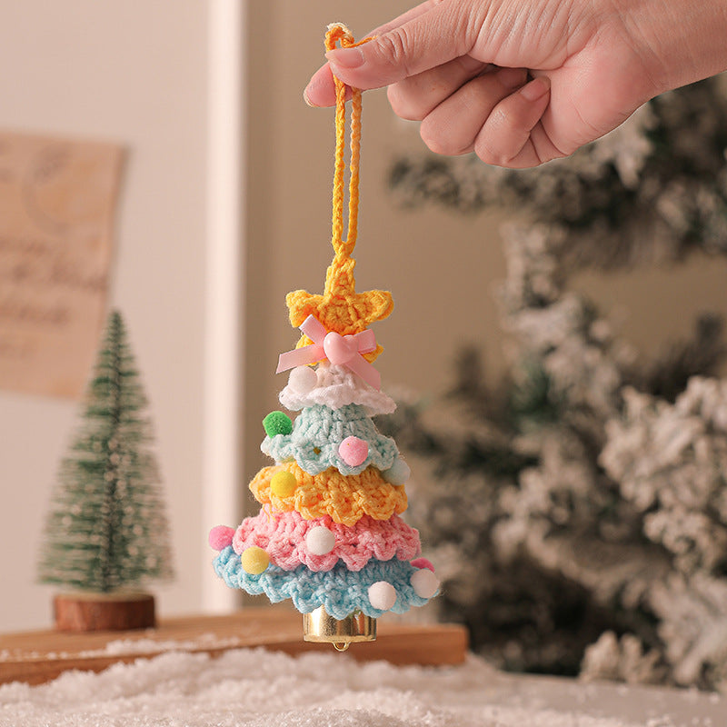 Cross-border plush Christmas pendant, woolen crochet Christmas tree ornament, Christmas decoration car pendant