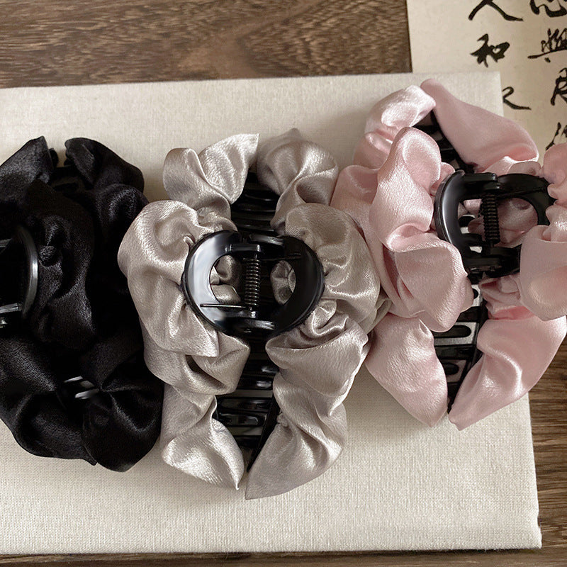 Glitter, pleats, grab clips, women's large French satin, premium at the back of the head, shark clips, simple hair clips, fashion headwear