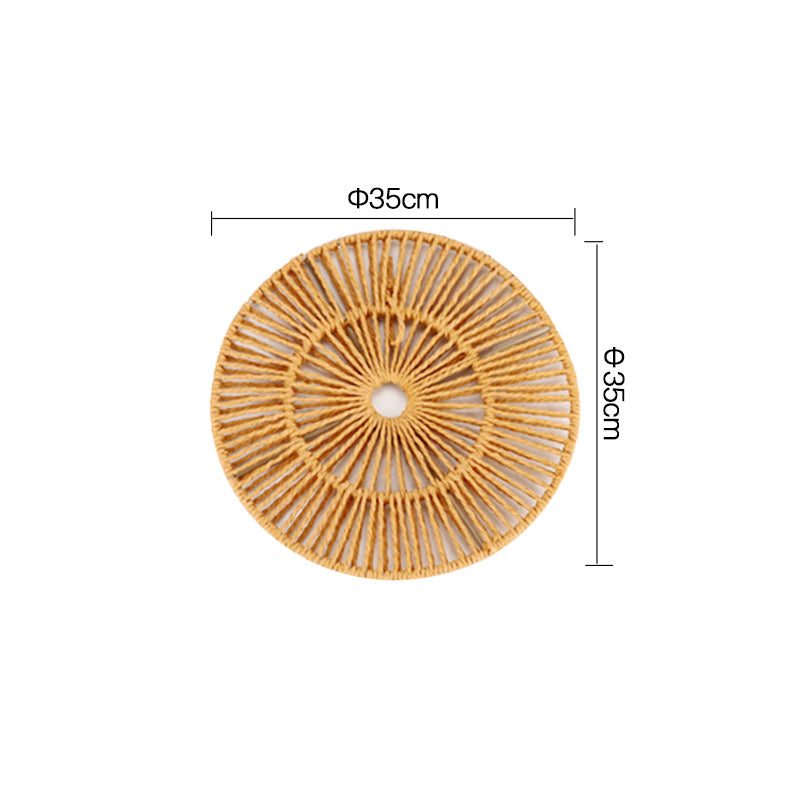 European style home wall wall decoration pendant round straw rattan B&B living room wall decoration wall decoration wall hanging