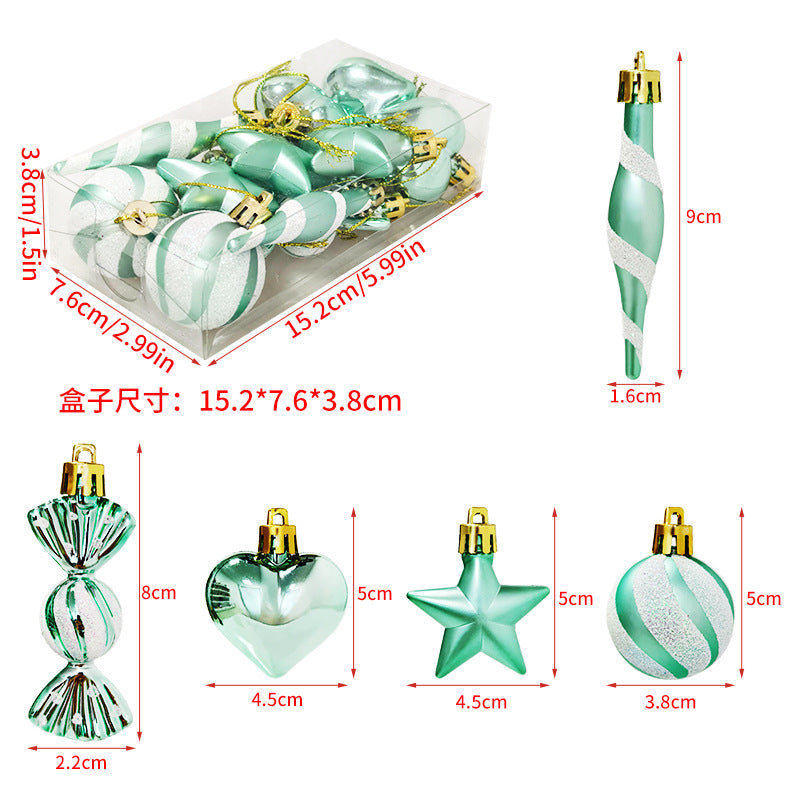 Cross-border new Christmas decoration gift box set, a variety of small painted pendants, Christmas tree gifts, ornaments, party supplies