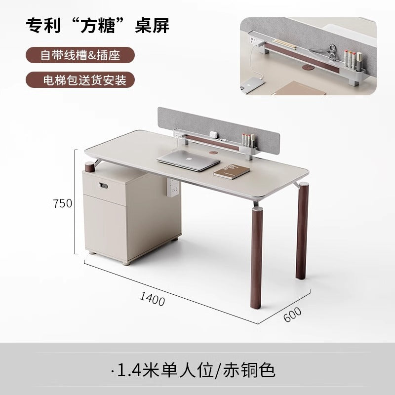 Staff desk and chair combination of 4 people, 6 creative staff of the company's office building, and high-end desks face to face