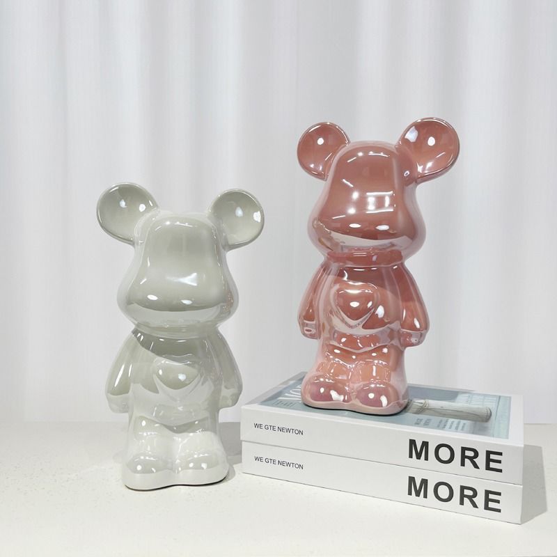 Chinese Violent Bear Ornaments: High-end ceramics, living room entrance, TV cabinet, wine cabinet, piggy bank, home decorations, gifts