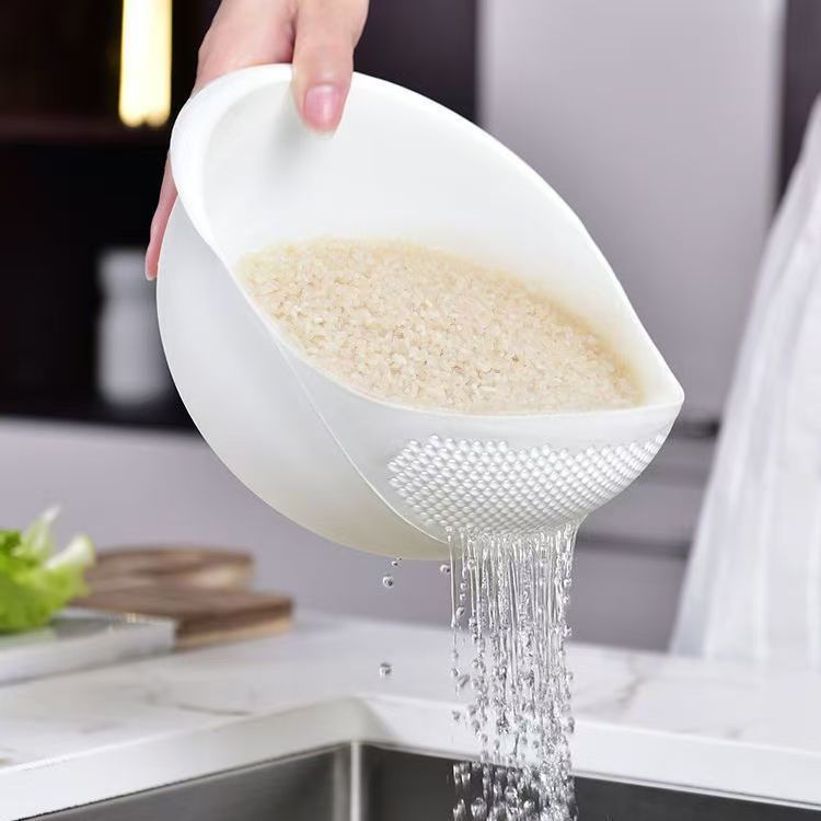 Plastic rice washing basin lazy creative kitchen thickening rice washing sieve drain vegetable basket kitchen utensils rice washer thickening