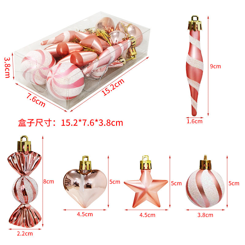 Cross-border new Christmas decoration gift box set, a variety of small painted pendants, Christmas tree gifts, ornaments, party supplies