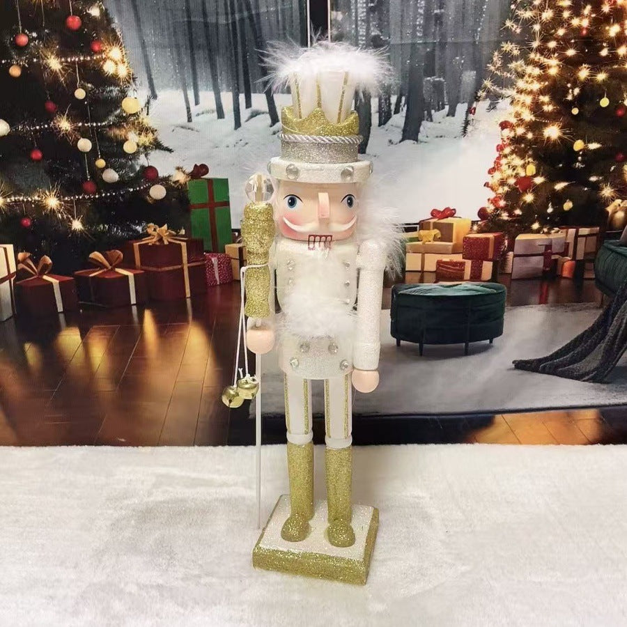 Cross-border spot new nutcracker wooden handicraft ornaments in different sizes Creative home Christmas ornaments