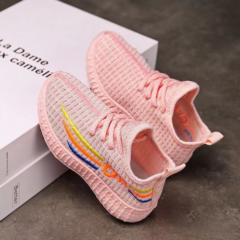 Children's shoes 2024 summer Korean coconut shoes fly weave breathable soft sole sneakers men's and women's casual shoes wholesale