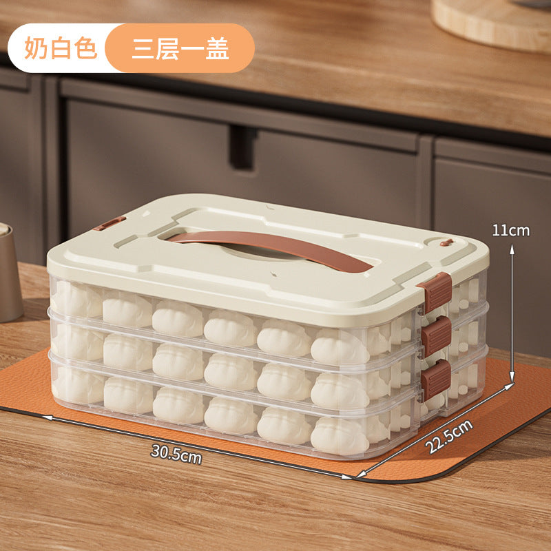 Dumpling storage box, refrigerator food-grade quick-frozen kitchen wontons, dumplings, frozen fresh-keeping organizing tray, crisper box
