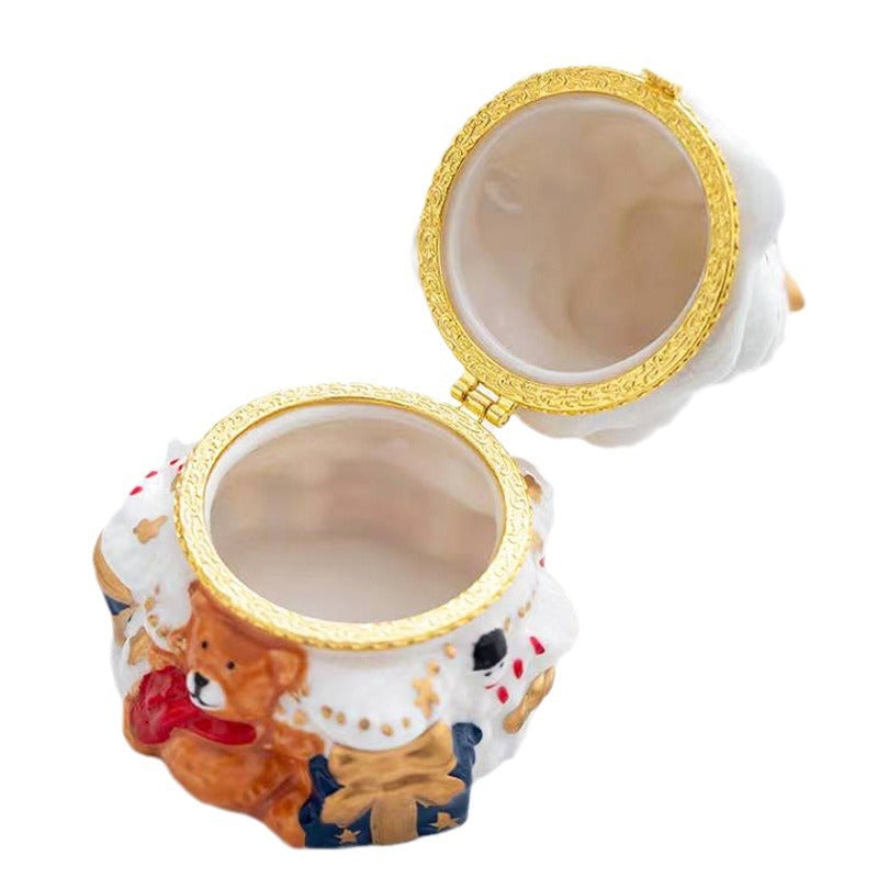 Ceramic Bear Christmas Tree Jewelry Box Ceramic Christmas Tree Scented Candle Creative Birthday Gift Christmas Gift